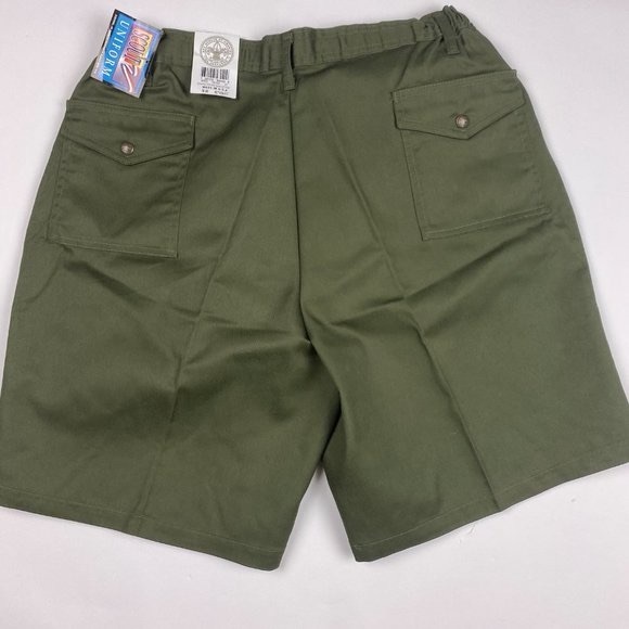 NEW Vintage Boy Scout of American Cargo Shorts Mens Size 40 Green Elastic Waist - Picture 2 of 11